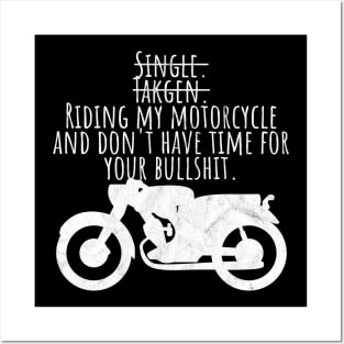 Motorcycle single taken riding Posters and Art